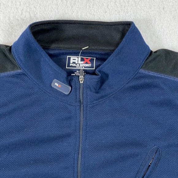 RLX Polo Sport Mens Blue Quarter Zip Pullover Performance Jacket 2XL VTG NWT - Picture 4 of 9